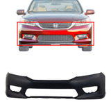 Front Bumper Cover Primed with Fog Light Holes For 2013-2015 Honda Accord Sedan