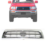 Front Grille Assembly Chrome Shell With Emblem Provision For 1996-1998 Toyota 4Runner