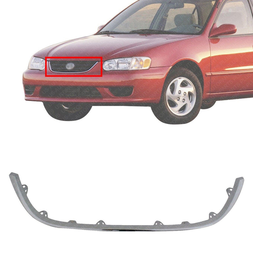 Front Grille Chrome Molding Trim Plastic For 2001-2002 Toyota Corolla