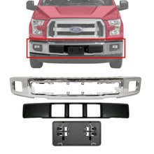 Load image into Gallery viewer, Front Bumper Chrome +Center Cover+License Plate Bracket For 2015-2017 Ford F-150