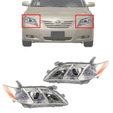 Headlights Assembly Halogen Left & Right Side For 2007-2009 Toyota Camry Sedan