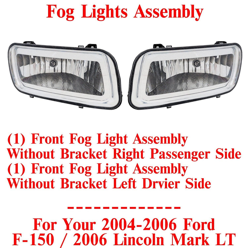 Front Fog Lights Assembly LH & RH For 2004-06 Ford F-150 / 2006 Lincoln Mark LT
