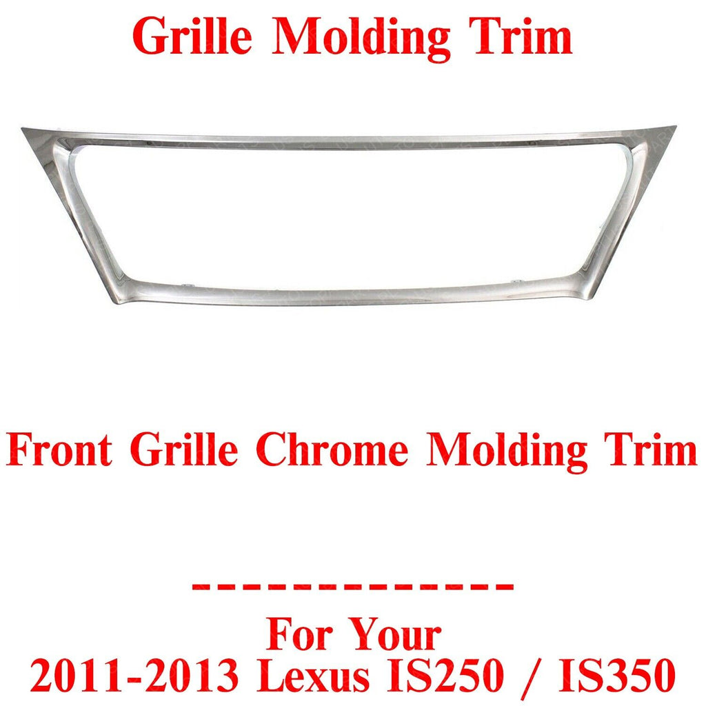 Front Grille Chrome Molding Trim For 2011-2013 Lexus IS250 / IS350