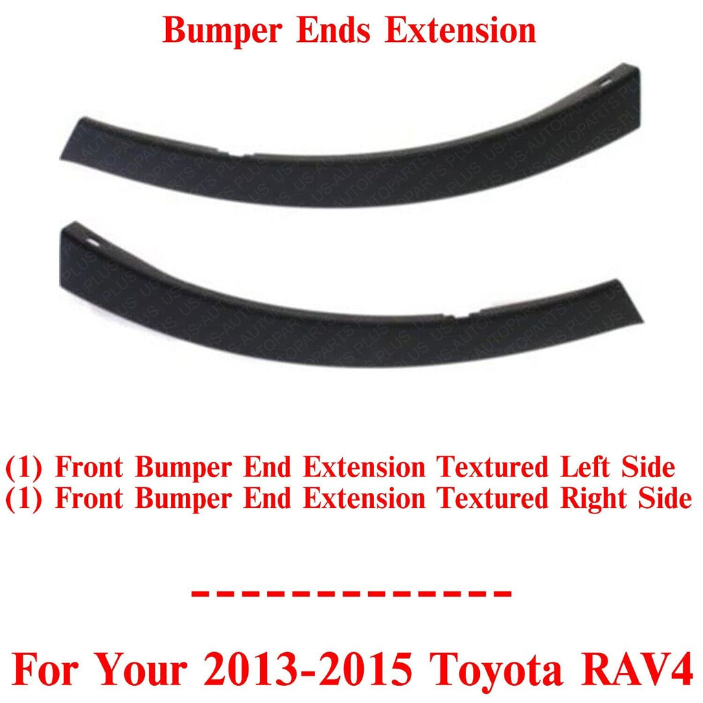 Front Bumper Ends Extension Textured Left & Right Side For 2013-2015 Toyota RAV4