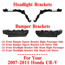 Load image into Gallery viewer, Front Bumper &amp; Headlight Brackets Driver &amp; Passenger For 2007-2011 Honda CR-V