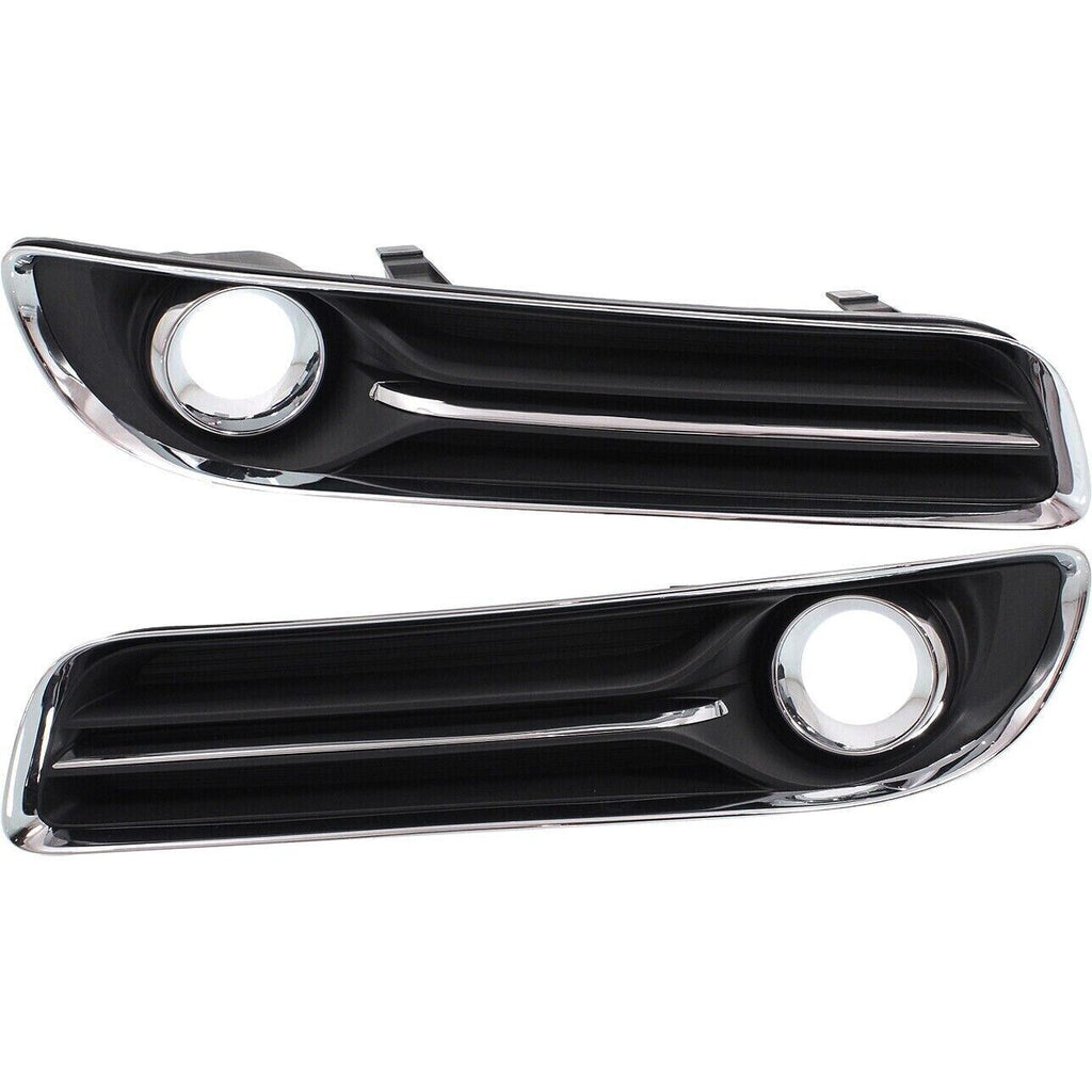 Front Fog Bezels Trim Black with Chrome Molding LH&RH For 2011-2014 Chrysler 300