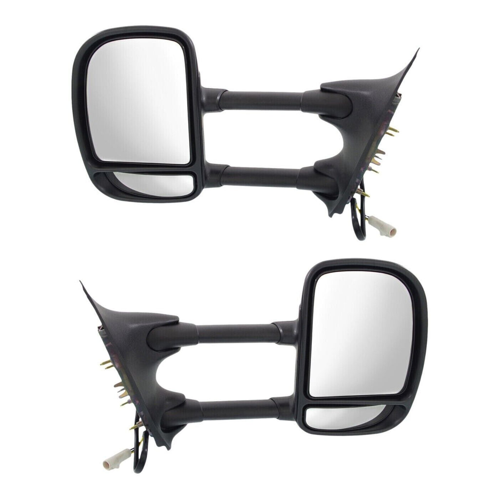 2Pcs Power Towing Mirror Textured LH & RH For 1999-2007 Ford F-Series Super Duty