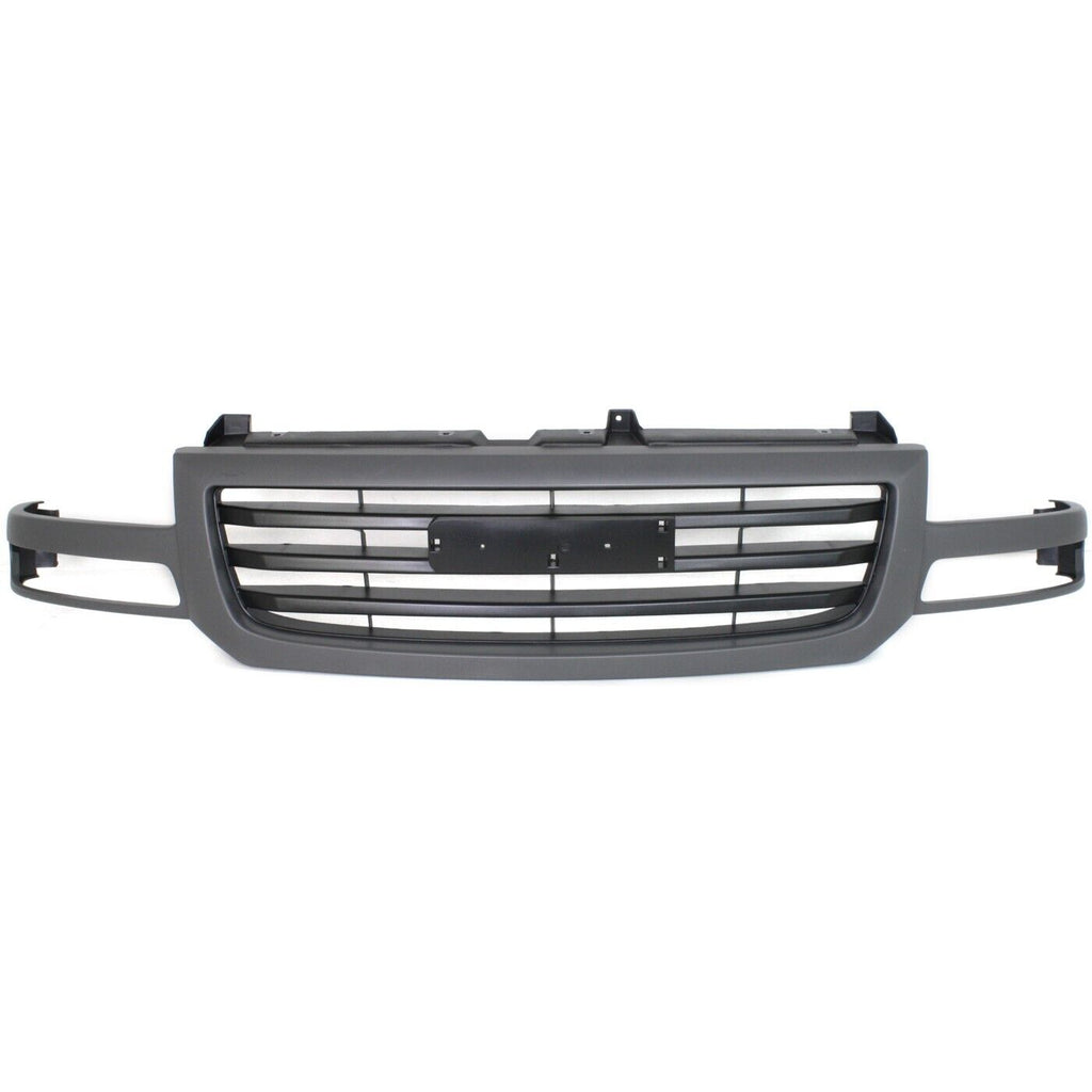 Front Grille Assembly Painted Dark Gray Shell / Black Insert For 2003-2006 GMC Sierra 1500