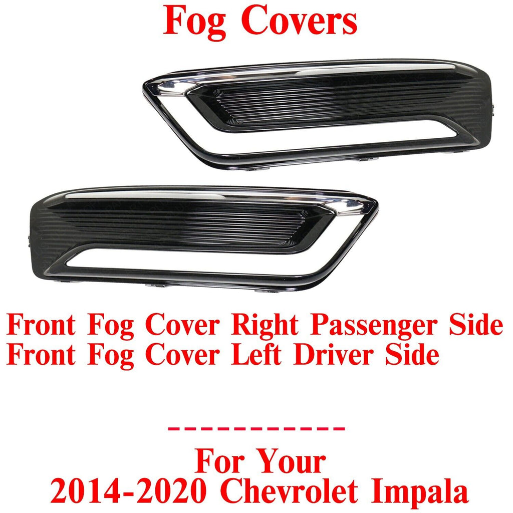 Fog Cover Left Driver & Right Passenger Side For 2014-2020 Chevrolet Impala