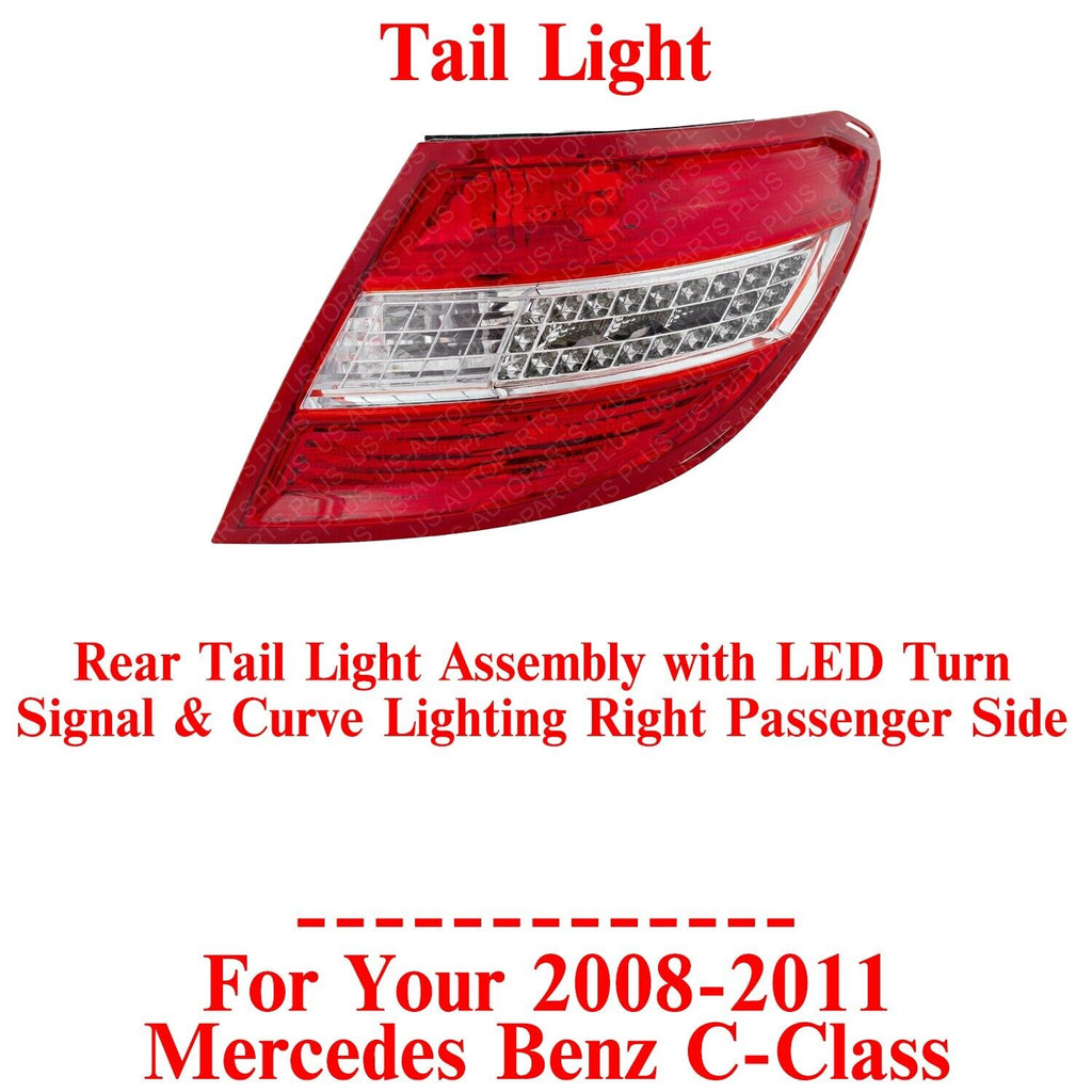Rear Tail Light Assembly Right Passenger Side For 2008-11 Mercedes Benz C-Class