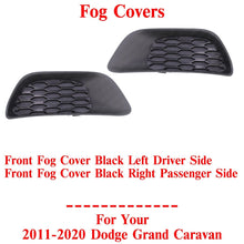 Load image into Gallery viewer, Front Fog Covers Black w/o Holes Left&amp;Right Side For 2011-20 Dodge Grand Caravan