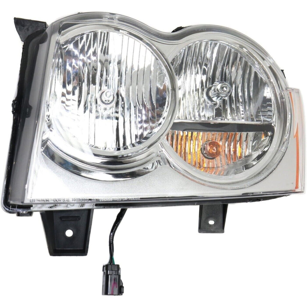 Front Headlights Assembly Halogen Left & Right Side For 2005-2007 Grand Cherokee