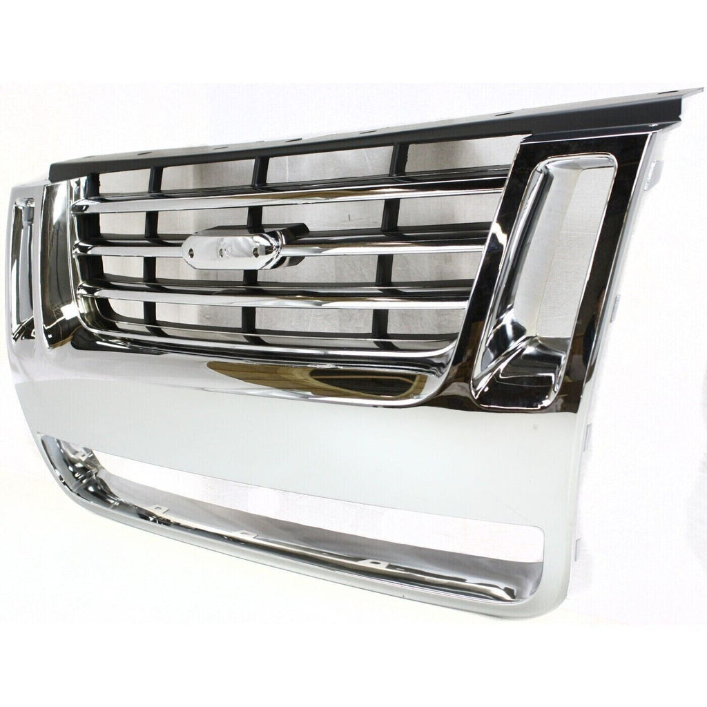 Grille Assembly Chrome +Hood Molding For 2006-10 Ford Explorer /07-10 Sport Trac