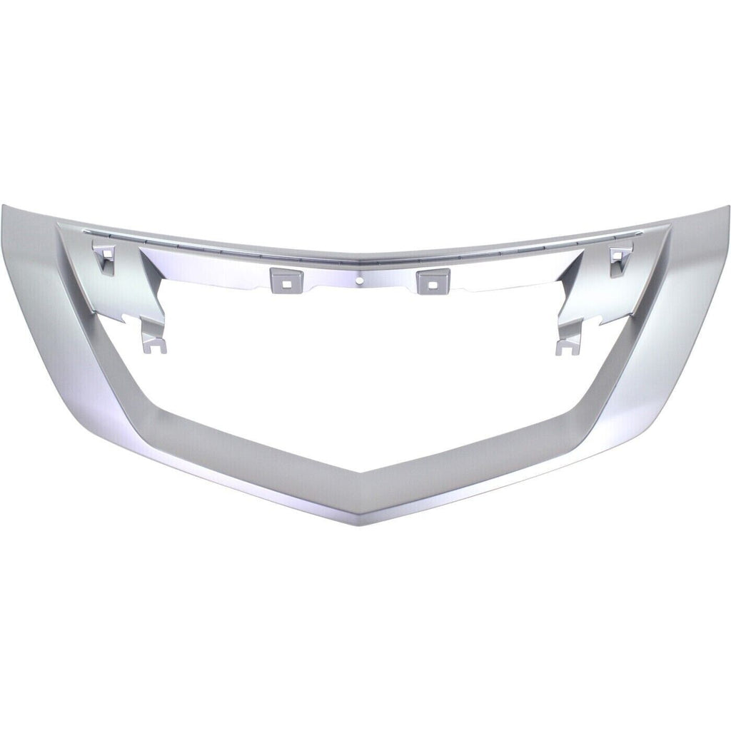 Front Upper Grille Surround Molding Trim Satin Silver For 2009-2011 Acura TL