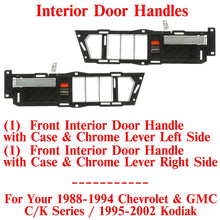 Load image into Gallery viewer, Front Interior Door Handles Chrome Lever For 1988-02 Chevy GMC C/K Series Kodiak