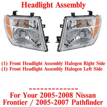 Load image into Gallery viewer, Headlights Assembly Halogen LH&amp;RH For 2005-08 Nissan Frontier / 05-07 Pathfinder