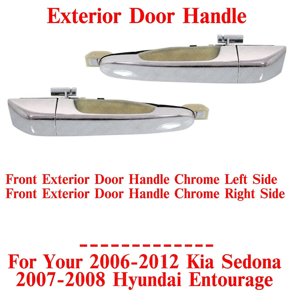 Rear Exterior Door Handles Chrome LH & RH For 2006-12 Sedona / 2007-08 Entourage