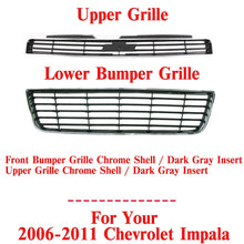 Load image into Gallery viewer, Front Bumper Upper &amp; Lower Grille Assembly For 2006-2011 Chevrolet Impala