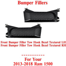 Load image into Gallery viewer, Front Bumper Filler Tow Hook Bezels Textured Set For 2013-2018 Ram 1500