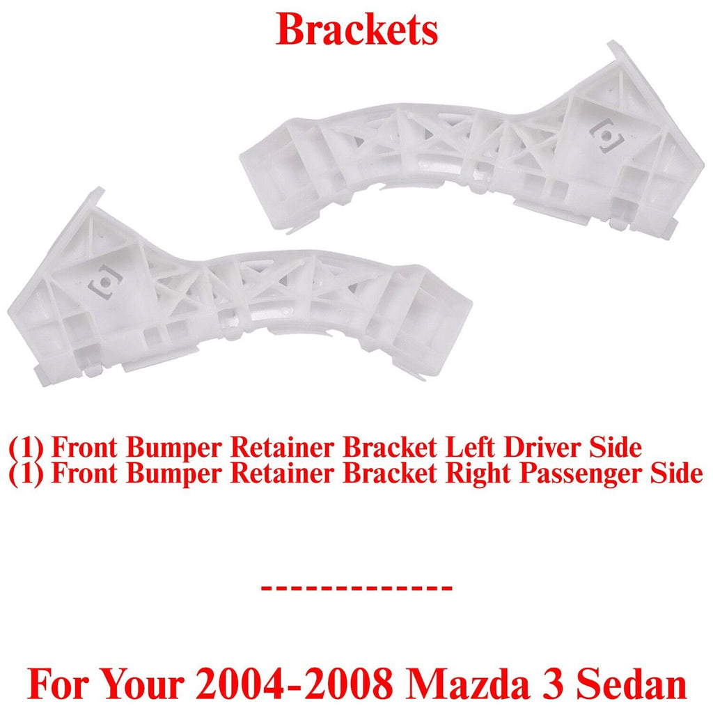Front Bumper Retainer Brackets Right & Left Side For 2004-2008 Mazda 3 Sedan