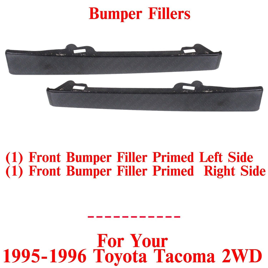 Front Bumper Fillers Primed Left & Right Side For 1995-1996 Toyota Tacoma 2WD