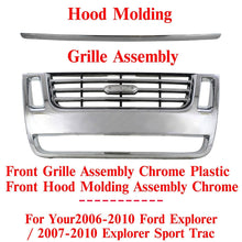 Load image into Gallery viewer, Grille Assembly Chrome +Hood Molding For 2006-10 Ford Explorer /07-10 Sport Trac