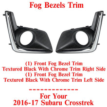 Load image into Gallery viewer, Front Fog Bezels Trim Textured W/ Chrome Trim LH&amp;RH For 2016-17 Subaru Crosstrek