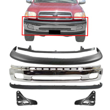 Load image into Gallery viewer, Front Bumper Chrome + Filler Primed + Lower Valance Textured + Upper Cover + Brackets For 2000-2006 Toyota Tundra
