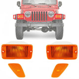 Set Of 4 Front Signal Lamp & Side Marker Lights For 2001-2006 Jeep Wrangler (TJ)