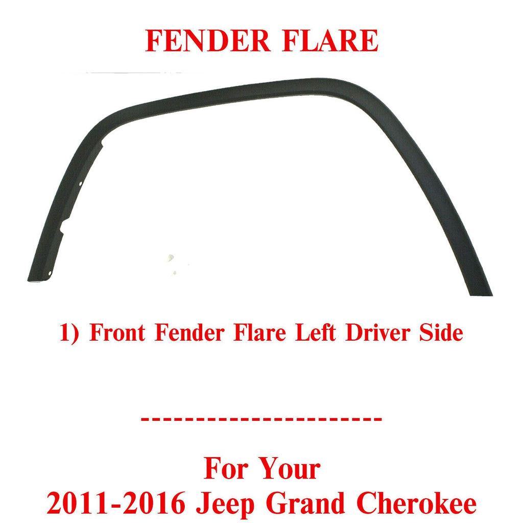 Front Fender Flare Textured Left Driver Side For 2011-2016 Jeep Grand Cherokee