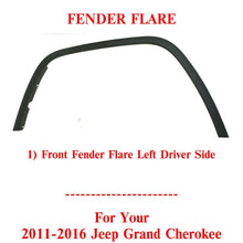 Load image into Gallery viewer, Front Fender Flare Textured Left Driver Side For 2011-2016 Jeep Grand Cherokee