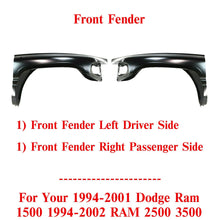 Load image into Gallery viewer, Set of 2 Front Fender Primed LH+RH For 94-01 Dodge Ram 1500 /94-02 RAM 2500 3500