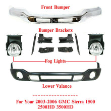 Load image into Gallery viewer, Front Bumper + Brackets + Valance Grille Fog For 2003-06 GMC Sierra 2500HD 3500