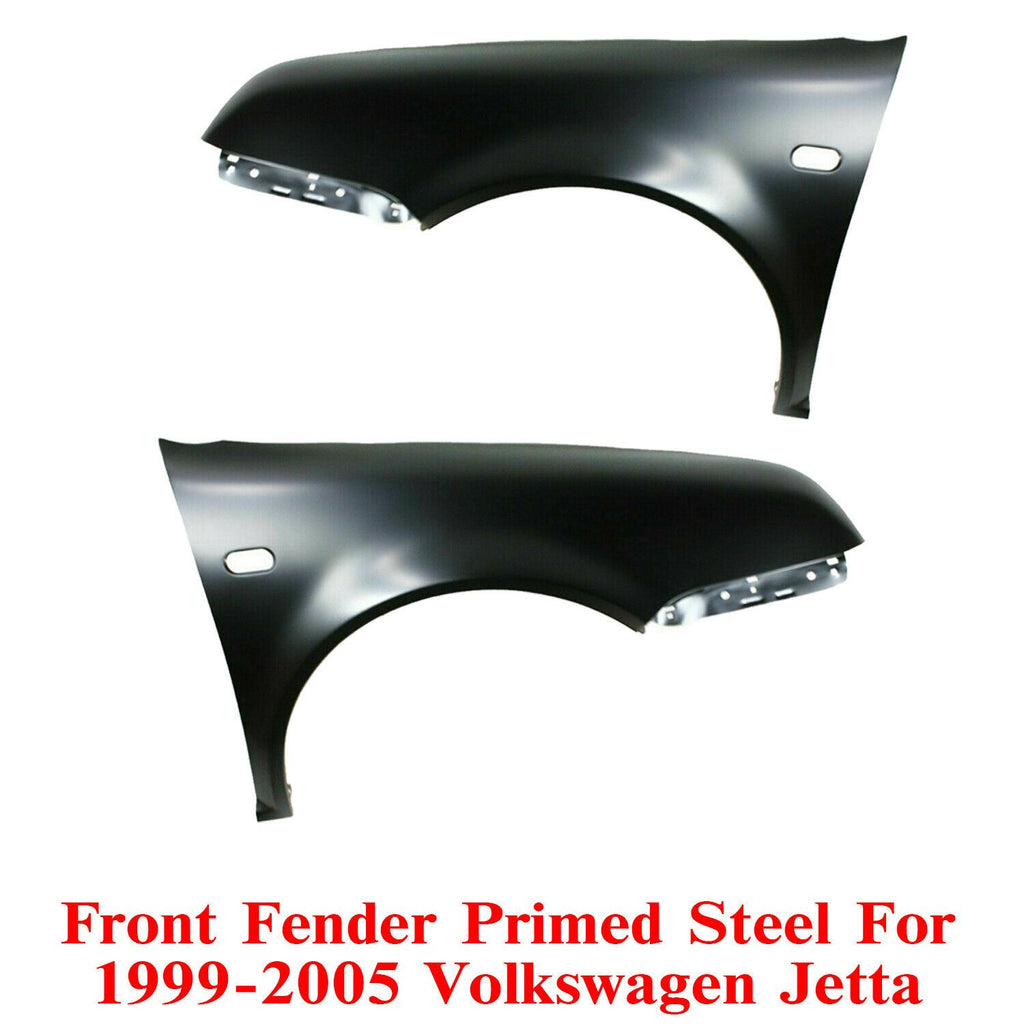 Set of 2 Front Fender Primed Steel Left & Right For 1999-2005 Volkswagen Jetta