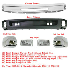 Load image into Gallery viewer, Front Bumper Chrome + Ends + Valance For 2007-2010 Chevy Silverado 2500HD 3500HD