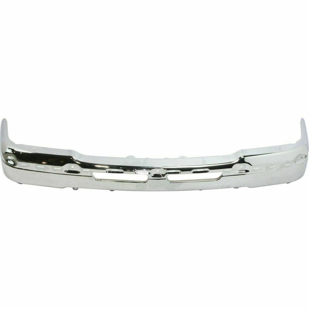 Front Bumper Chrome Steel + Headlight with Grille Kit For 2003-06 Silverado 1500