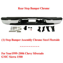 Load image into Gallery viewer, Rear Step Bumper Chrome Steel For 1999-2006 Chevrolet Silverado / Sierra 1500