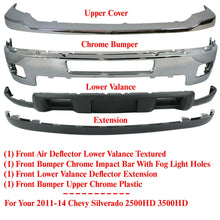 Load image into Gallery viewer, Front Bumper Kit Chrome Steel With Fog For 2011-2014 Chevy Silverado 2500HD 3500