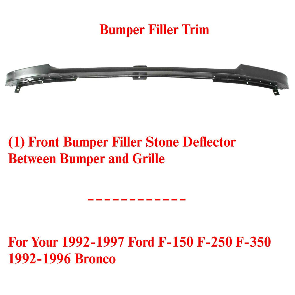 Front Bumper Filler Trim For 1992-1997 Ford F-150 F-250 F-350 / 1992-1996 Bronco