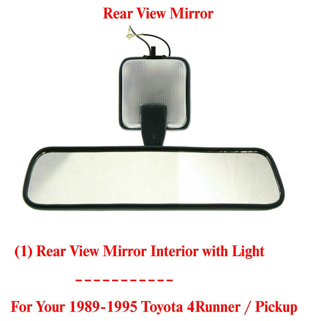 Inside Rear View Mirror with Light For 1989-1995 Toyota 4Runner / Pickup