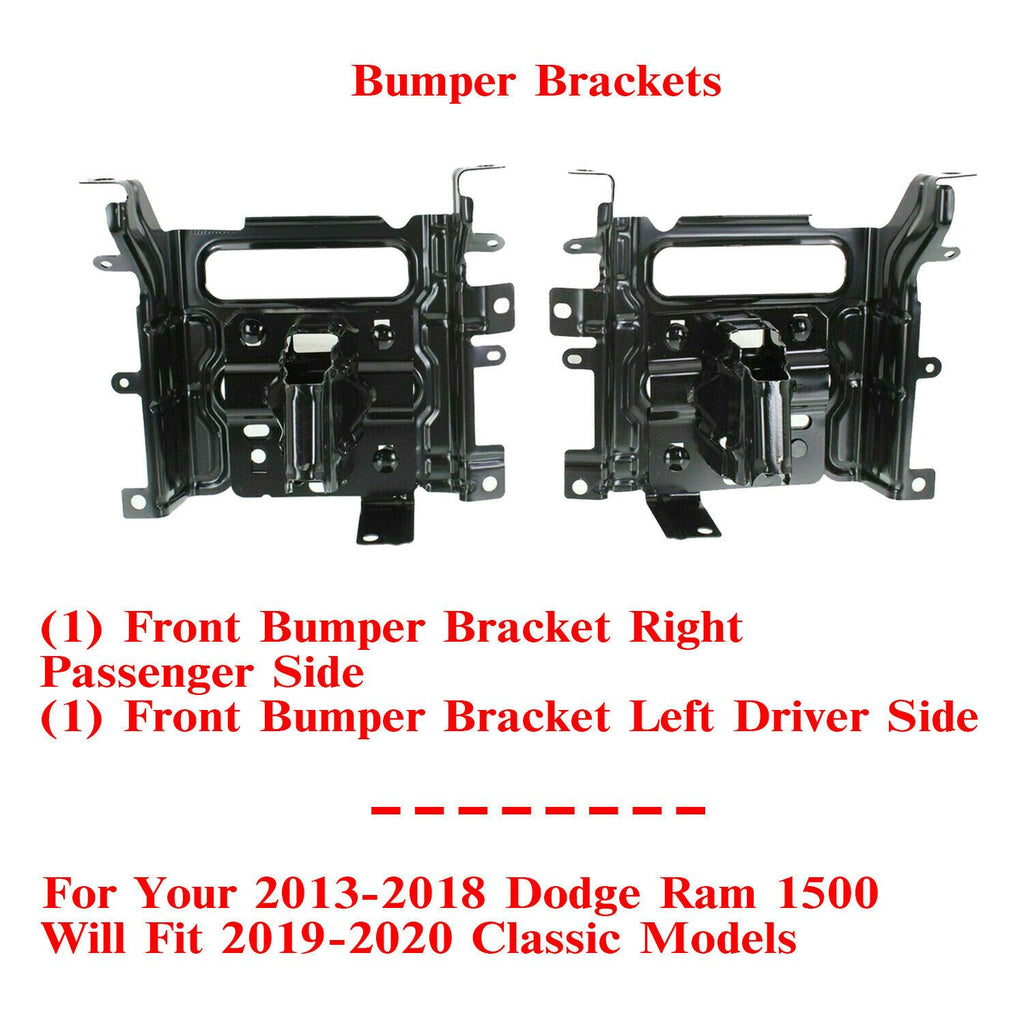 Front Bumper Bracket Left Driver & Right Passenger For 2013-2018 Dodge Ram 1500