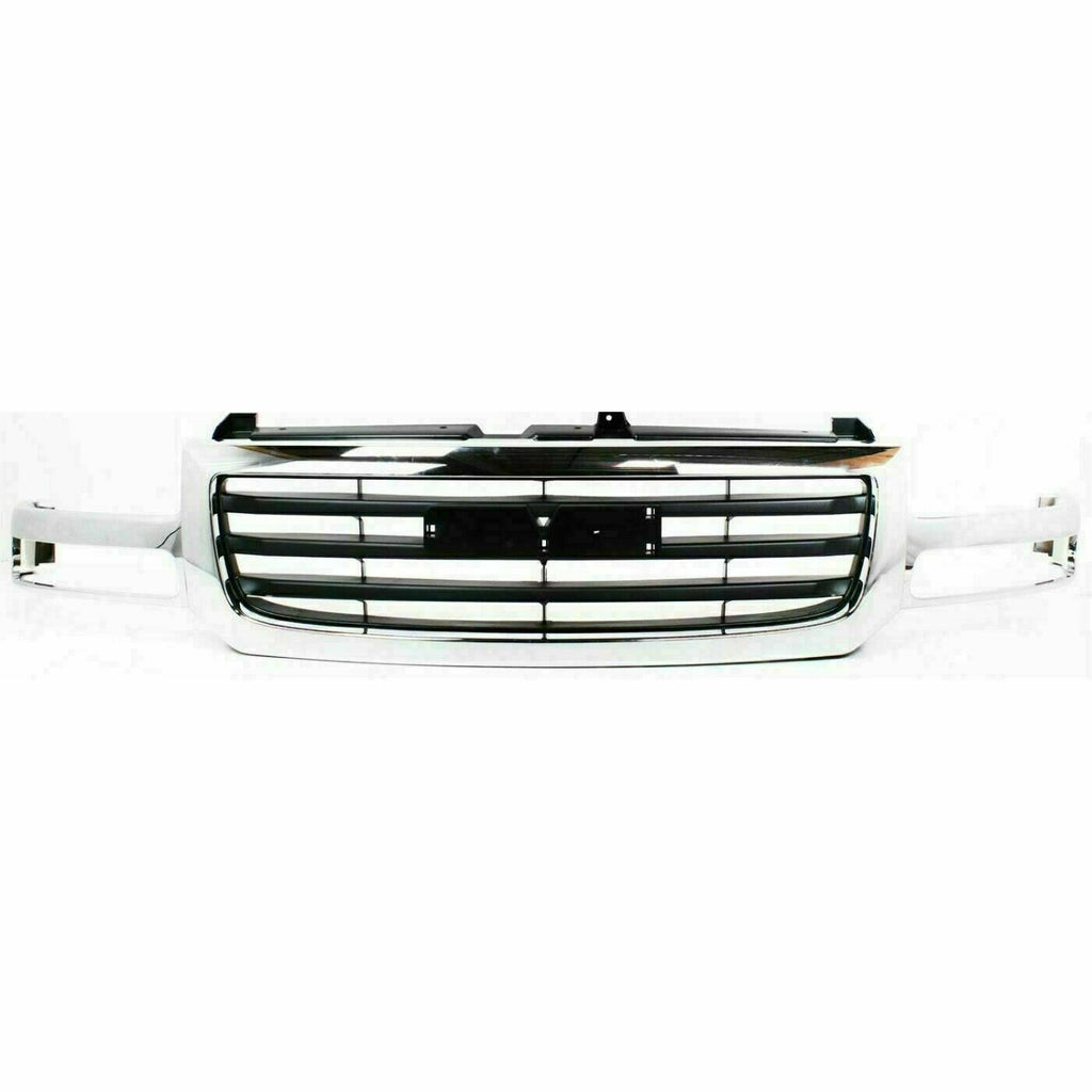 Front Chrome Bumper Kit with Brackets For 2003-2006 GMC Sierra 1500