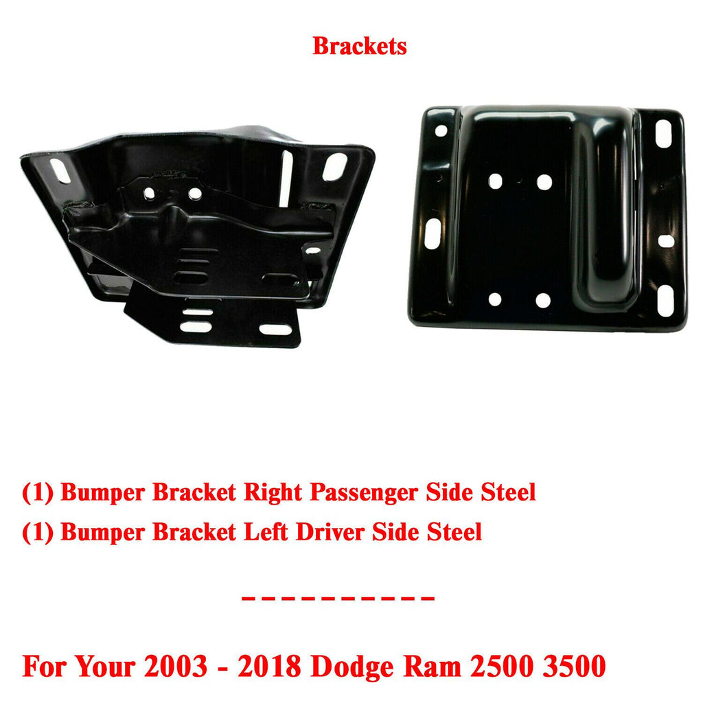 Set of 2 Front Bumper Brackets Steel RH + LH For 2003 - 2018 Dodge Ram 2500 3500