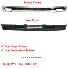 Load image into Gallery viewer, Front Bumper Chrome + Lower Valance Air Deflector For 93-98 Toyota T-100 Pickup