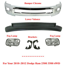 Load image into Gallery viewer, Front Bumper Chrome + Valance Fog Bracket For 2010-2012 Dodge Ram 2500 3500 4WD