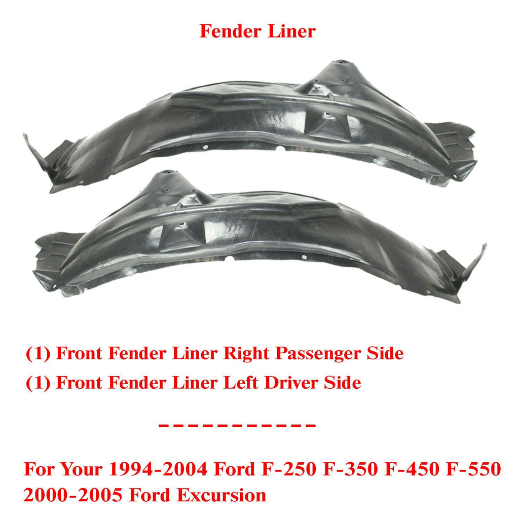 Fender Liner Set For 1999-2005 Ford F-250 Super Duty Front Left & Right 2Pcs