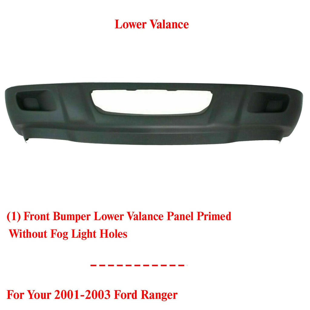 Front Bumper Lower Valance Panel Primed For 2001-2003 Ford Ranger XL XLT Edge