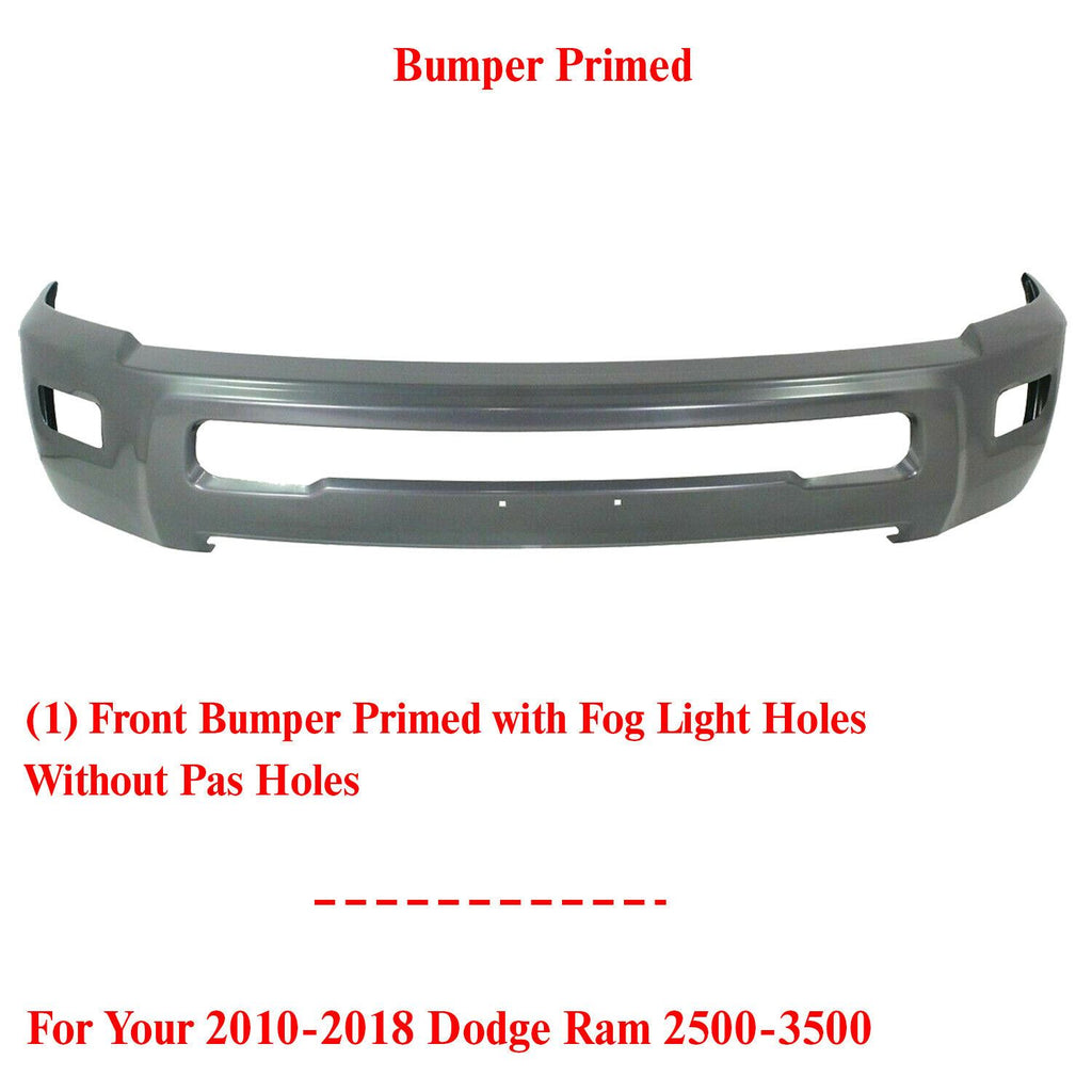 Front Bumper Face Bar Primed With Fog Light Holes For 2010 - 2018 RAM 2500 3500