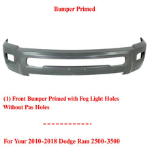 Load image into Gallery viewer, Front Bumper Face Bar Primed With Fog Light Holes For 2010 - 2018 RAM 2500 3500