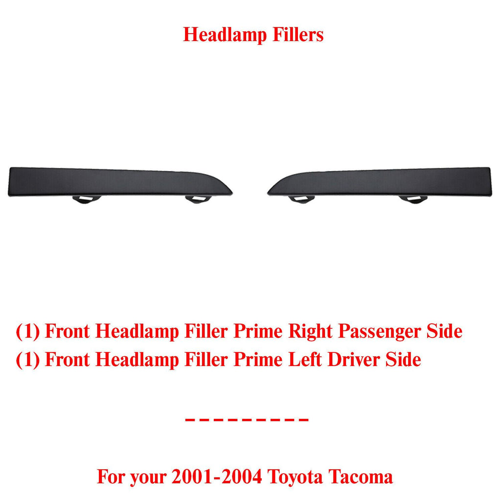 Front Bumper Headlight Filler Primed Steel RH + LH For 2001 - 2004 Toyota Tacoma